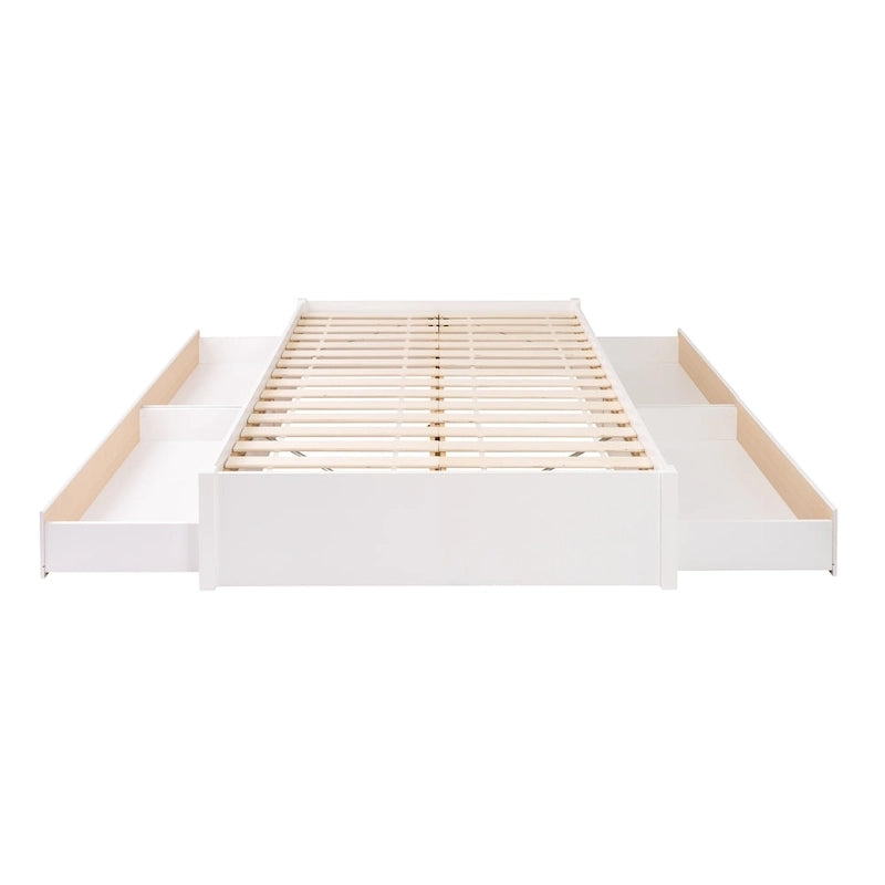 Queen 4-Post Platform Bed with Wood Slat System – Black / Driftwood Grey / Espresso / White, 1-Unit