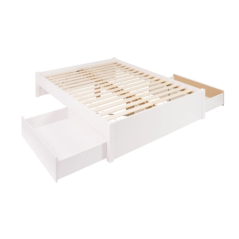Queen 4-Post Platform Bed with Wood Slat System – Black / Driftwood Grey / Espresso / White, 1-Unit