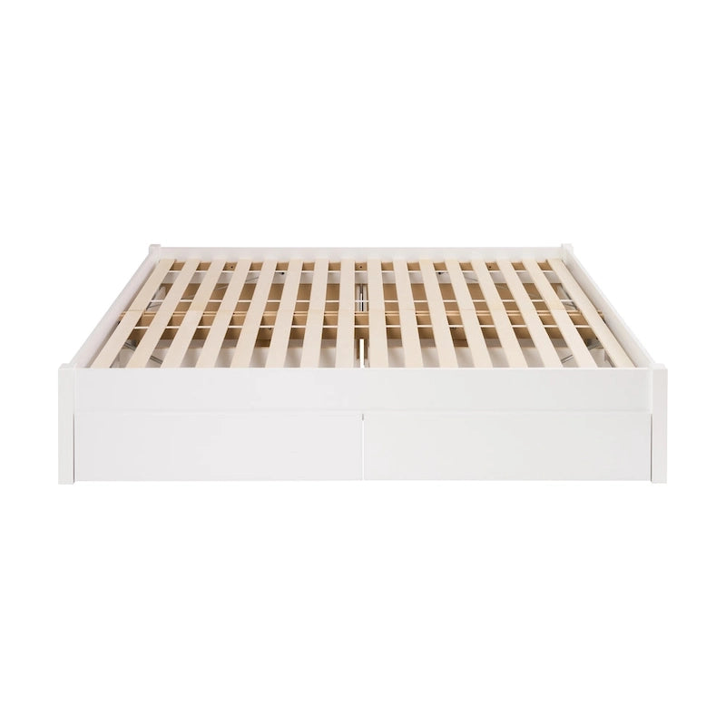 Queen 4-Post Platform Bed with Wood Slat System – Black / Driftwood Grey / Espresso / White, 1-Unit