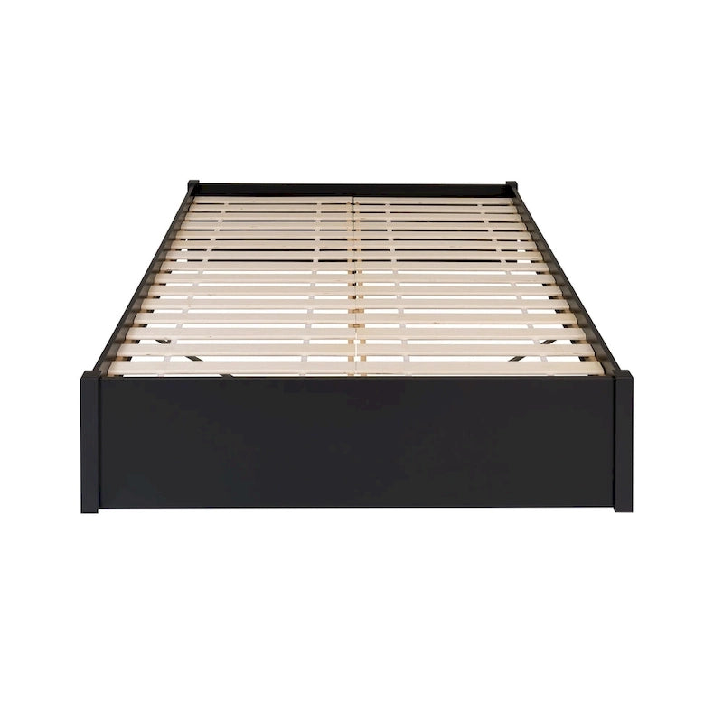 Queen 4-Post Platform Bed with Wood Slat System – Black / Driftwood Grey / Espresso / White, 1-Unit
