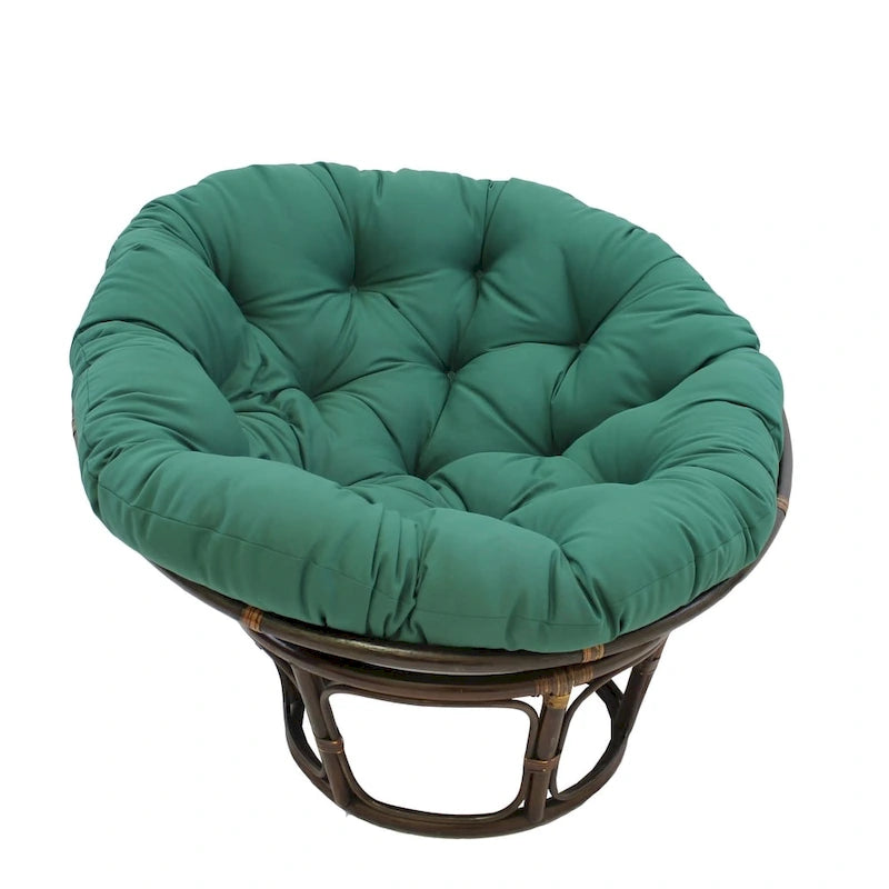 44" Tufted Papasan Chair Cushion, Reversible, Cotton-Polyester Blend – Black / Burgundy / Chocolate / Forest Green / Natural / Navy / Sage / Toffee, 1-Person Use