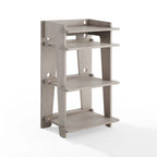 Turntable Stand with Vinyl Record Storage and Cable Management – Gray / Natural, 1-Unit