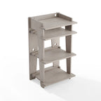 Turntable Stand with Vinyl Record Storage and Cable Management – Gray / Natural, 1-Unit