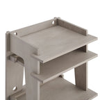 Turntable Stand with Vinyl Record Storage and Cable Management – Gray / Natural, 1-Unit