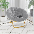 Oversized Folding Saucer Chair with Padded Upholstery and Steel Frame – Gray/Soft Gold / Black / Dusty Aqua/Soft Gold / Ivory/Soft Gold / Blush/Soft Gold / Dusty Purple/Soft Gold / Emerald / Emerald/Soft Gold, 1-Person Use