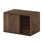 Small Litter Box Enclosure Cabinet with Storage – Columbia Walnut / Americano / Solid White / French Oak Grey, 1-Unit
