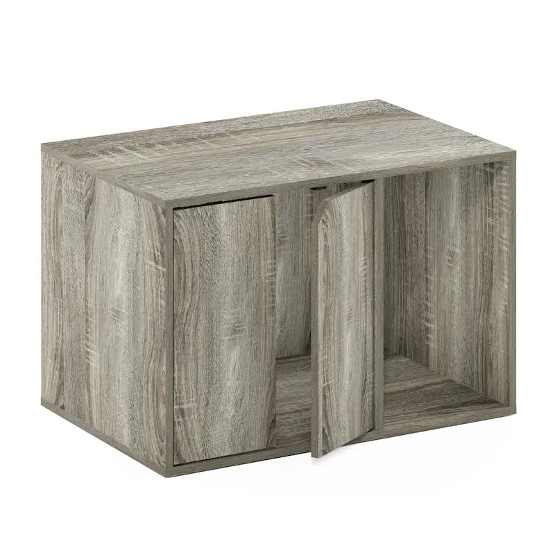 Small Litter Box Enclosure Cabinet with Storage – Columbia Walnut / Americano / Solid White / French Oak Grey, 1-Unit
