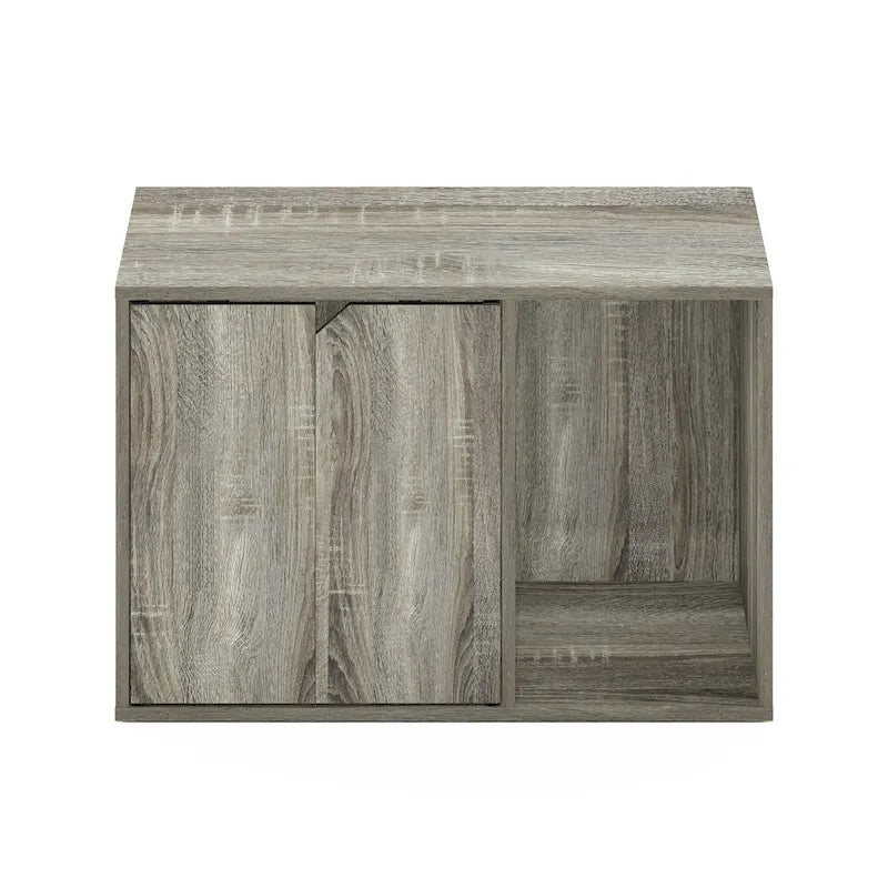 Small Litter Box Enclosure Cabinet with Storage – Columbia Walnut / Americano / Solid White / French Oak Grey, 1-Unit