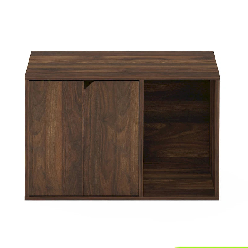 Small Litter Box Enclosure Cabinet with Storage – Columbia Walnut / Americano / Solid White / French Oak Grey, 1-Unit