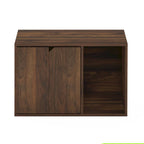 Small Litter Box Enclosure Cabinet with Storage – Columbia Walnut / Americano / Solid White / French Oak Grey, 1-Unit