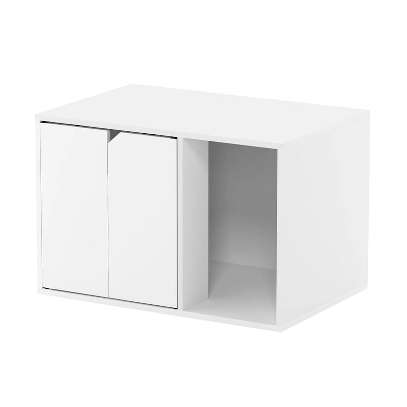 Small Litter Box Enclosure Cabinet with Storage – Columbia Walnut / Americano / Solid White / French Oak Grey, 1-Unit