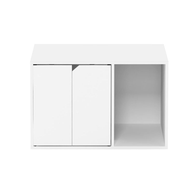 Small Litter Box Enclosure Cabinet with Storage – Columbia Walnut / Americano / Solid White / French Oak Grey, 1-Unit