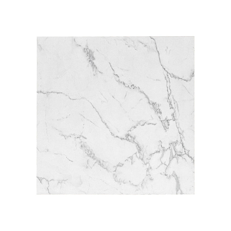 Square Faux Marble Coffee Table with MDF Frame – White / Black, 1-Unit