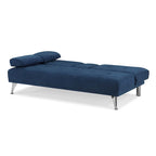 3-Seat Convertible Sofa Chaise with Sleeper – Navy, Twin, 1-Person Sleeper