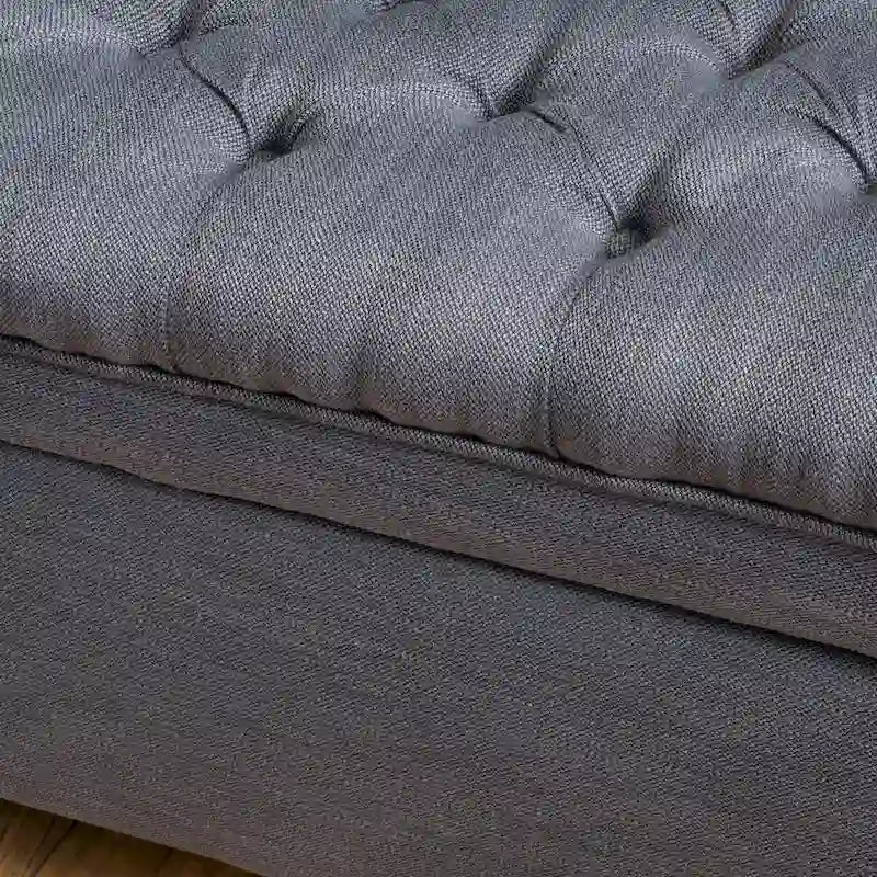 Diamond-Tufted Faux Leather Storage Ottoman Bench with Soft-Close Hinges – Brown / Beige / Light Grey / Gray, 1-2 Person Use