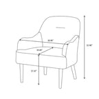 Chenille Accent Armchair with Wood Legs – Gray / Beige / Brown / Orange, 1-Person Use