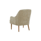 Chenille Accent Armchair with Wood Legs – Gray / Beige / Brown / Orange, 1-Person Use