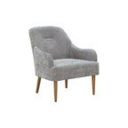 Chenille Accent Armchair with Wood Legs – Gray / Beige / Brown / Orange, 1-Person Use