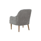 Chenille Accent Armchair with Wood Legs – Gray / Beige / Brown / Orange, 1-Person Use