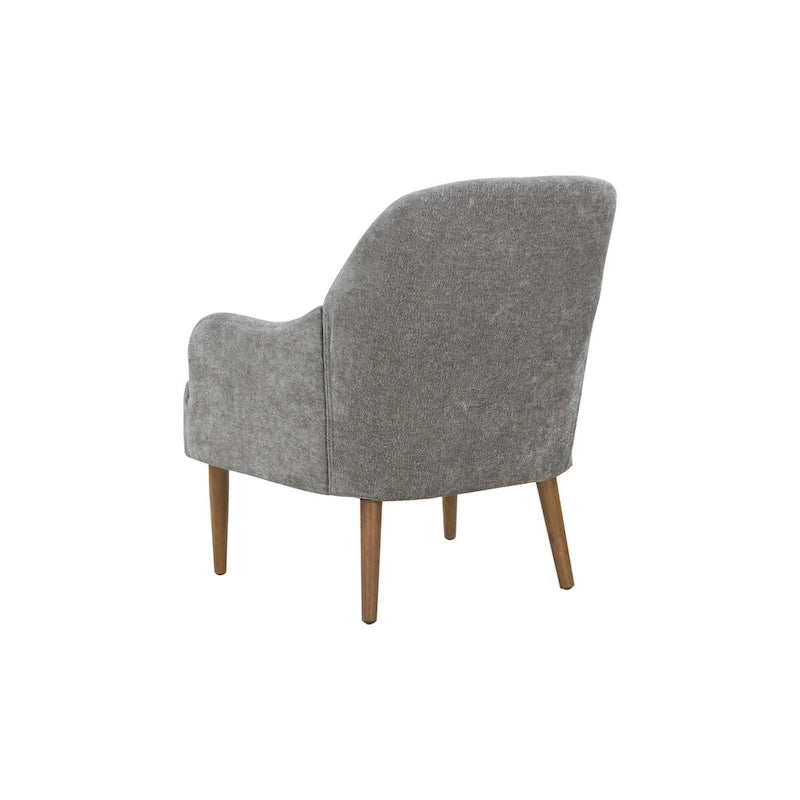 Chenille Accent Armchair with Wood Legs – Gray / Beige / Brown / Orange, 1-Person Use