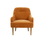Chenille Accent Armchair with Wood Legs – Gray / Beige / Brown / Orange, 1-Person Use