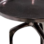Round Aluminum Accent End Table with Tripod Base and Raised Edges – Black, 1-Unit