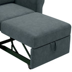 3-in-1 Convertible Sleeper Chair with Adjustable Backrest, Wheels and Pull-Out Bed – Teal / Dark Blue / Beige, 1-Person Use