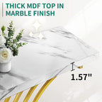 Slim Faux Marble Console Table with C-Shape Gold Metal Base – Black/Gold / White/Gold, 1-Unit