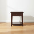 HomeRoots 24  Walnut Manufactured Wood Rectangular End Table With Drawer And Shelf - 22