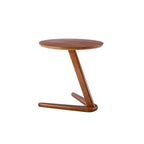 Round Solid Wood Side Table / Accent Table – Brown, Wood Top, 1-Unit