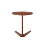 Round Solid Wood Side Table / Accent Table – Brown, Wood Top, 1-Unit