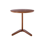 Round Solid Wood Side Table / Accent Table – Brown, Wood Top, 1-Unit