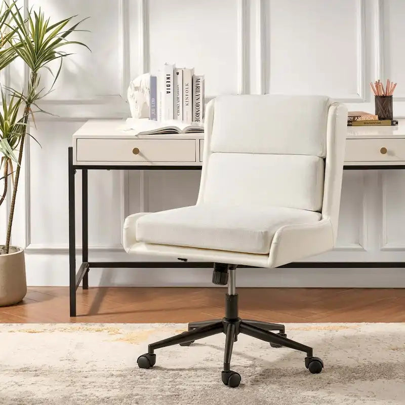 Modern Swivel Office Chair with Removable Upholstery and Tilt Function – Sage / Black / Ivory, 1-Person Use