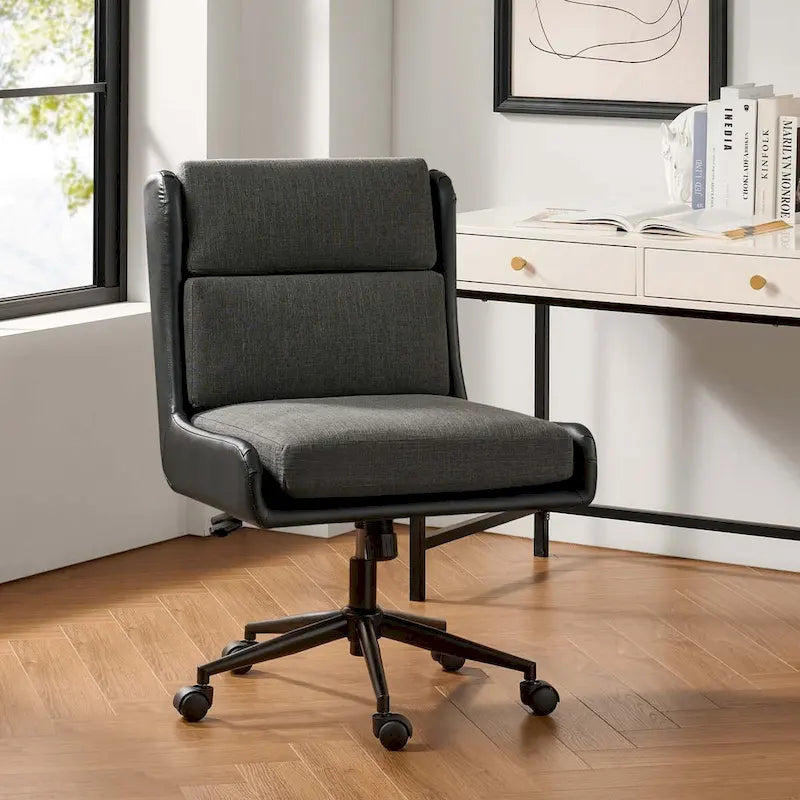 Modern Swivel Office Chair with Removable Upholstery and Tilt Function – Sage / Black / Ivory, 1-Person Use