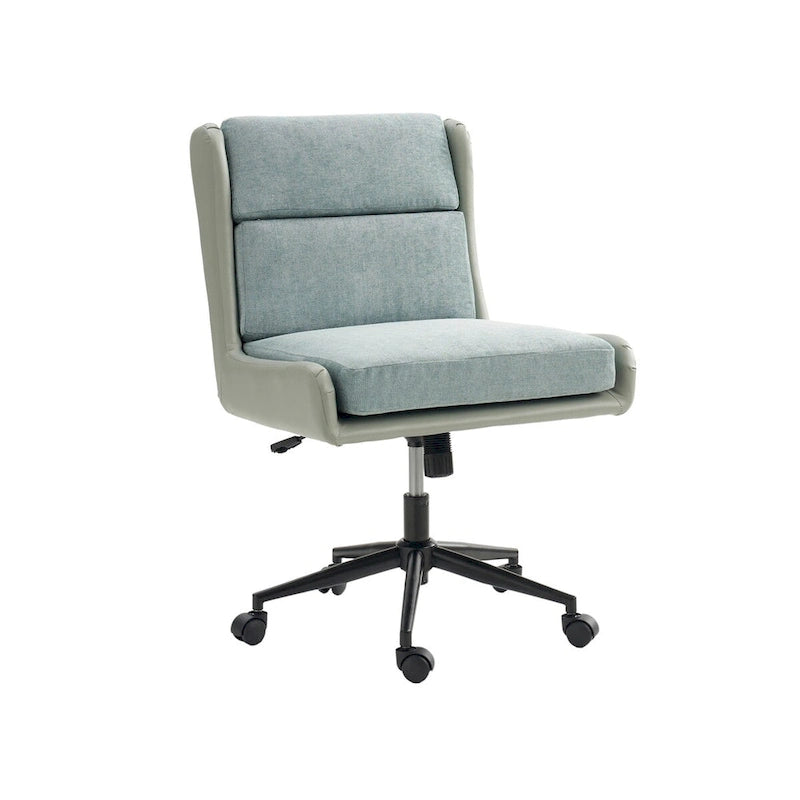 Modern Swivel Office Chair with Removable Upholstery and Tilt Function – Sage / Black / Ivory, 1-Person Use