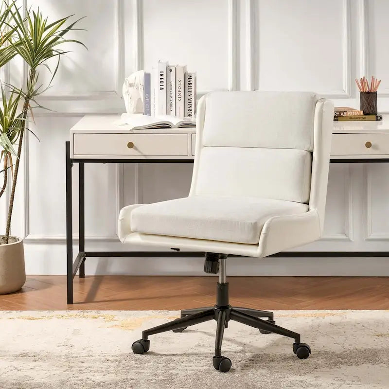 Modern Swivel Office Chair with Removable Upholstery and Tilt Function – Sage / Black / Ivory, 1-Person Use