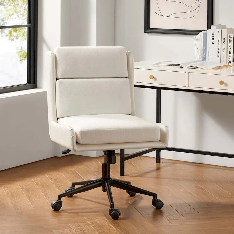 Modern Swivel Office Chair with Removable Upholstery and Tilt Function – Sage / Black / Ivory, 1-Person Use
