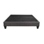 Upholstered Platform Bed Base with Linen Fabric – Dark Gray, 1–2 Person Use