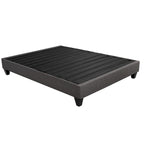 Upholstered Platform Bed Base with Linen Fabric – Dark Gray, 1–2 Person Use