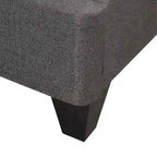 Upholstered Platform Bed Base with Linen Fabric – Dark Gray, 1–2 Person Use