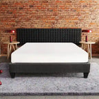 Upholstered Platform Bed Base with Linen Fabric – Dark Gray, 1–2 Person Use